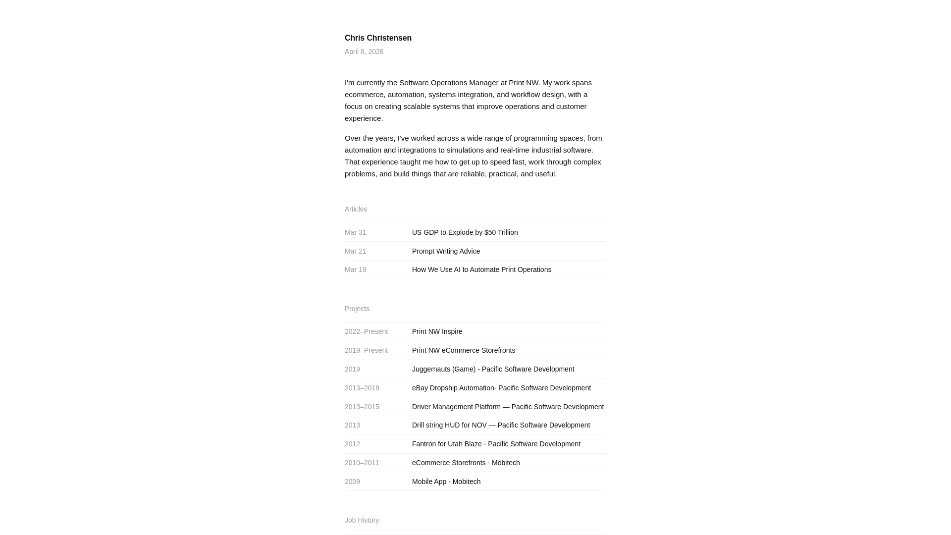 website screenshot of https://chrischristenseniii.com