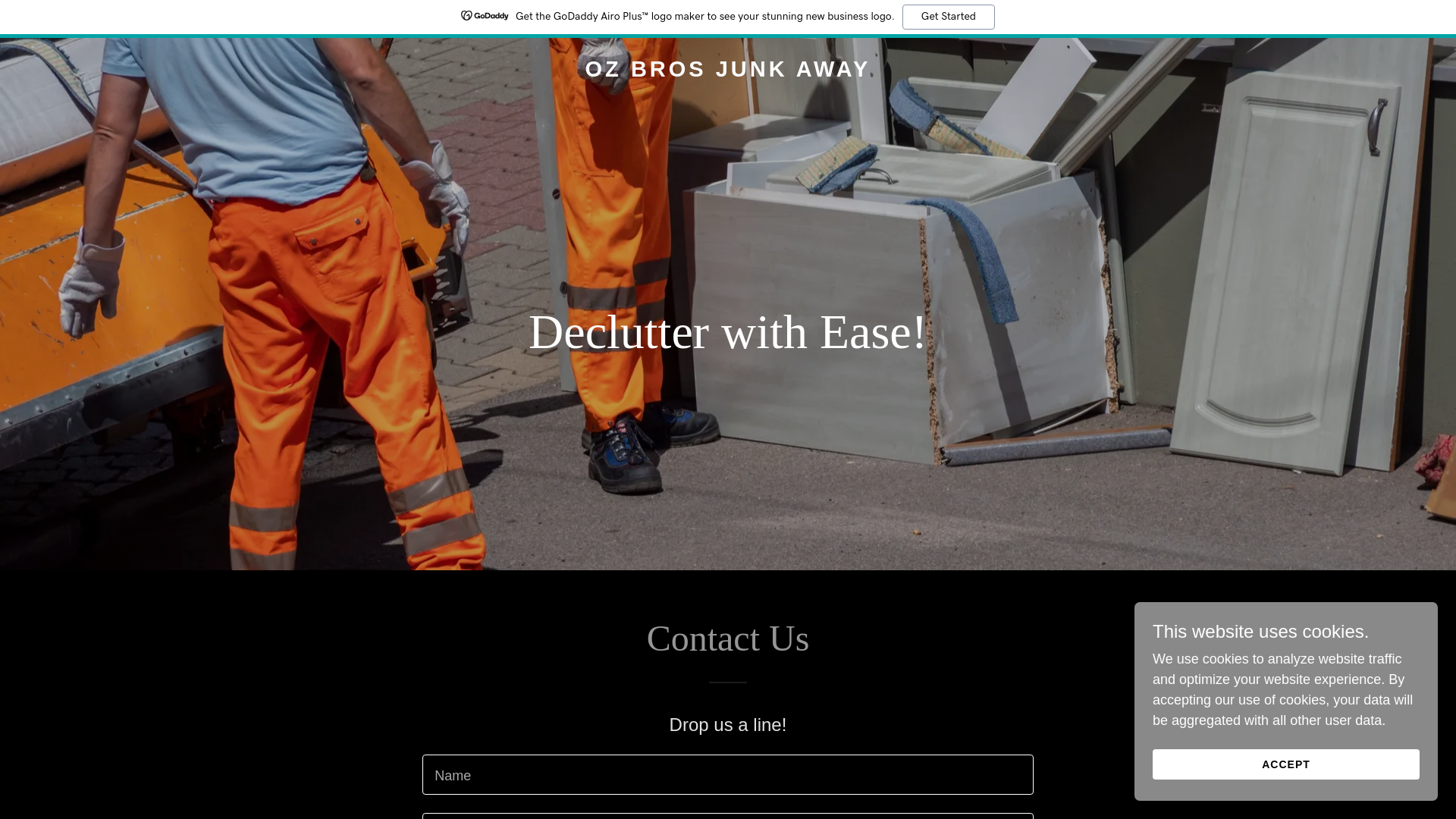 website screenshot of https://ozbrosjunkaway.com/