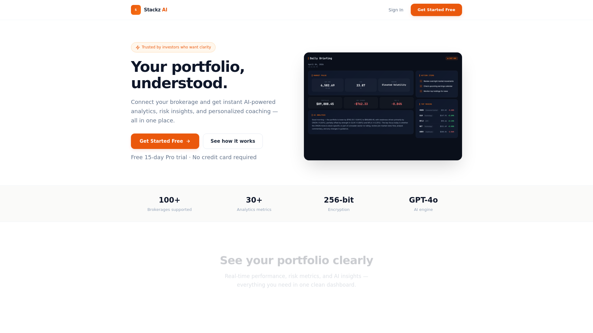 website screenshot of https://stackzai.com