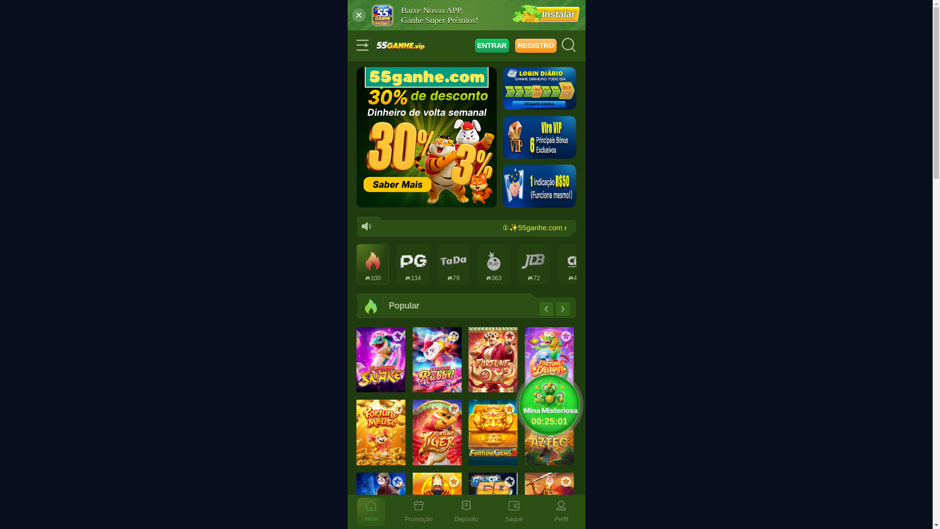website screenshot of https://55ganhe-com.com/