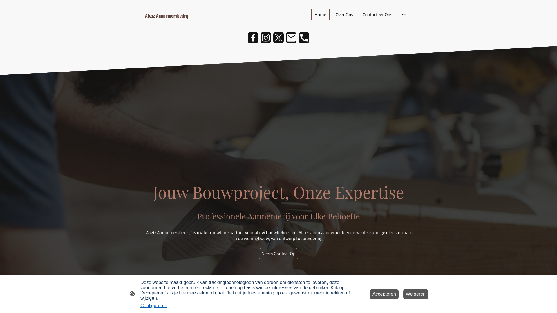 website screenshot of https://abzizaannemersbedrijf.nl/