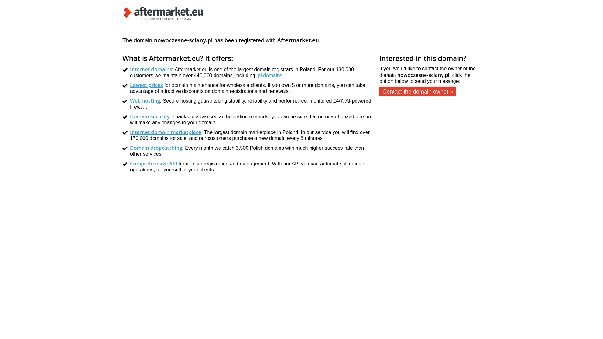 website screenshot of https://nowoczesne-sciany.pl