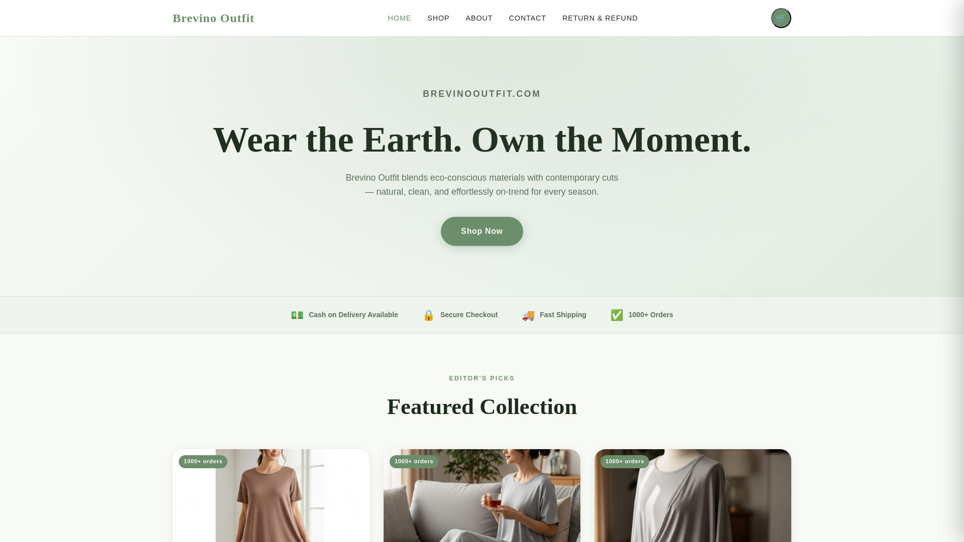website screenshot of https://brevino-outfit.pages.dev/
