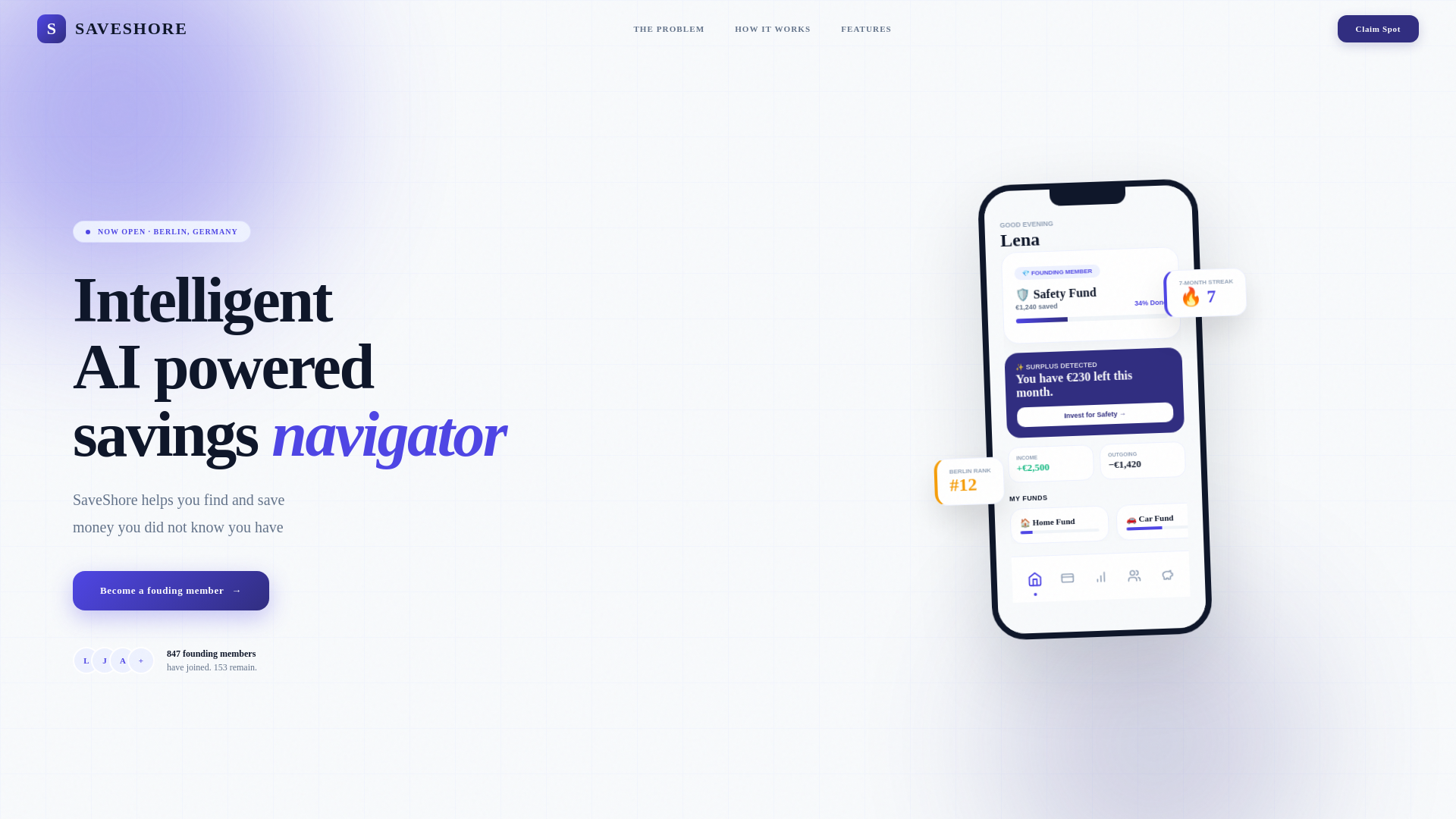 website screenshot of https://saveshore.com