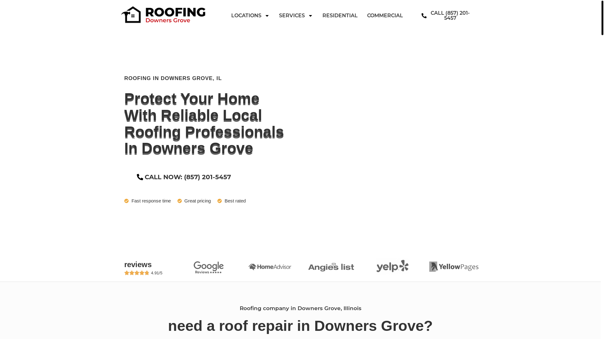 website screenshot of https://downersgroveroofingpros.com/