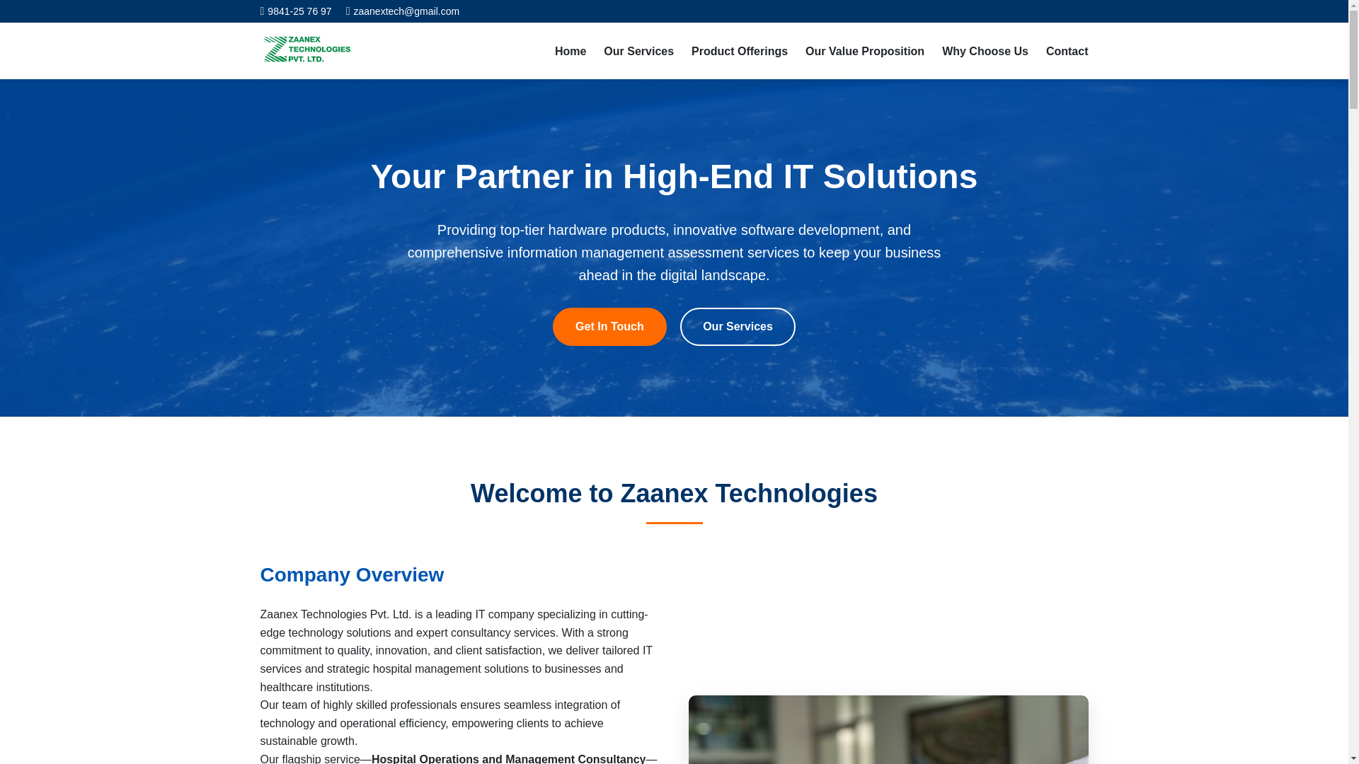 website screenshot of https://zaanextech.com.np/