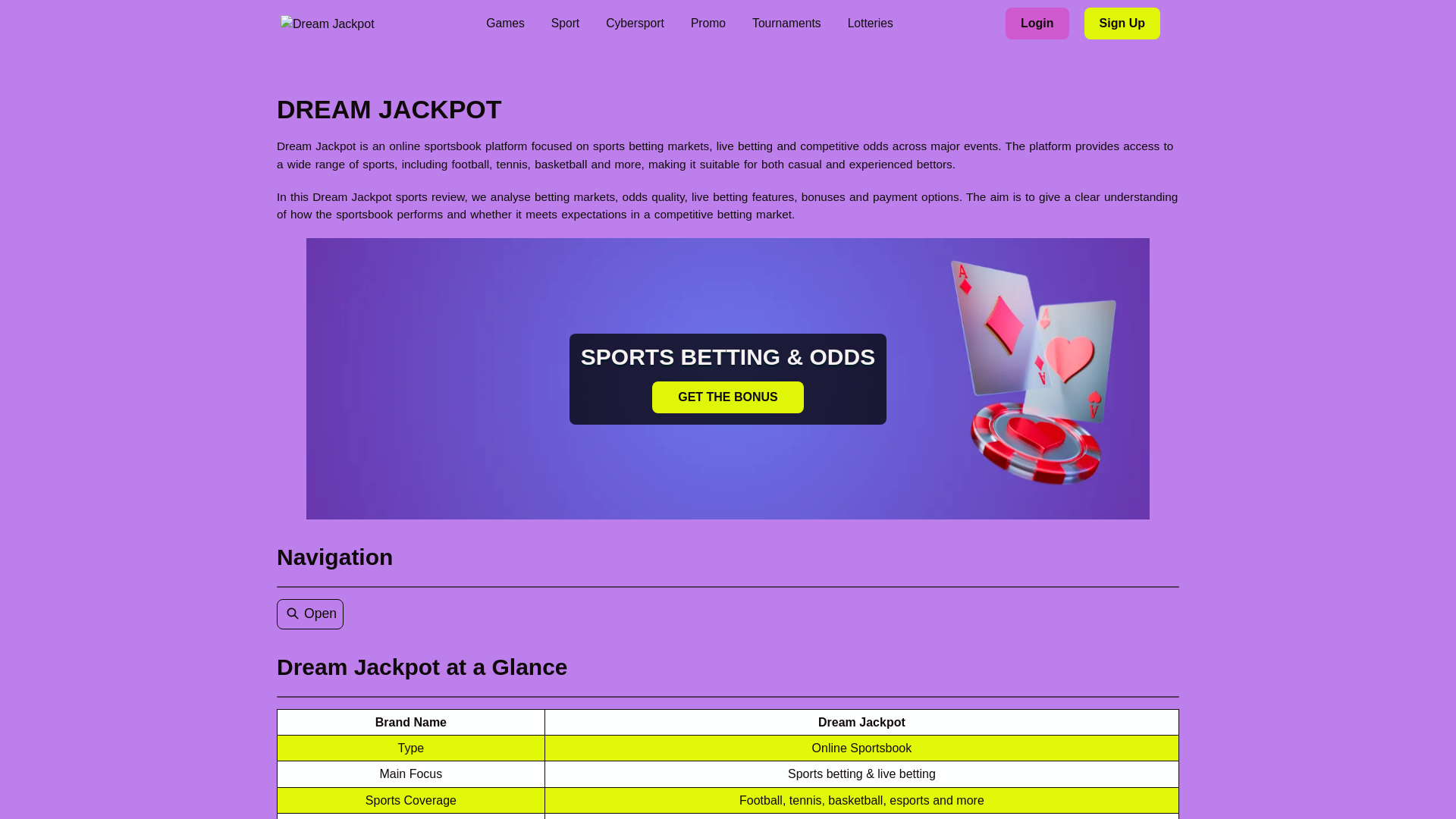 website screenshot of https://dreamjackpot-sports-bet.pages.dev/