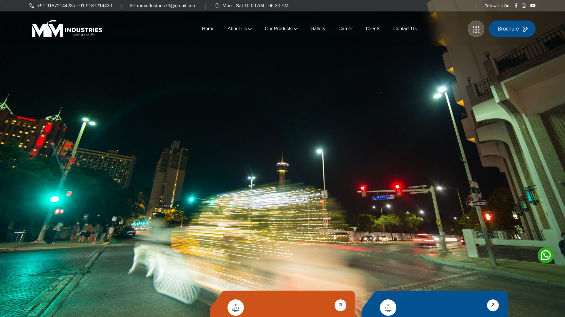 website screenshot of https://mmpoles.in