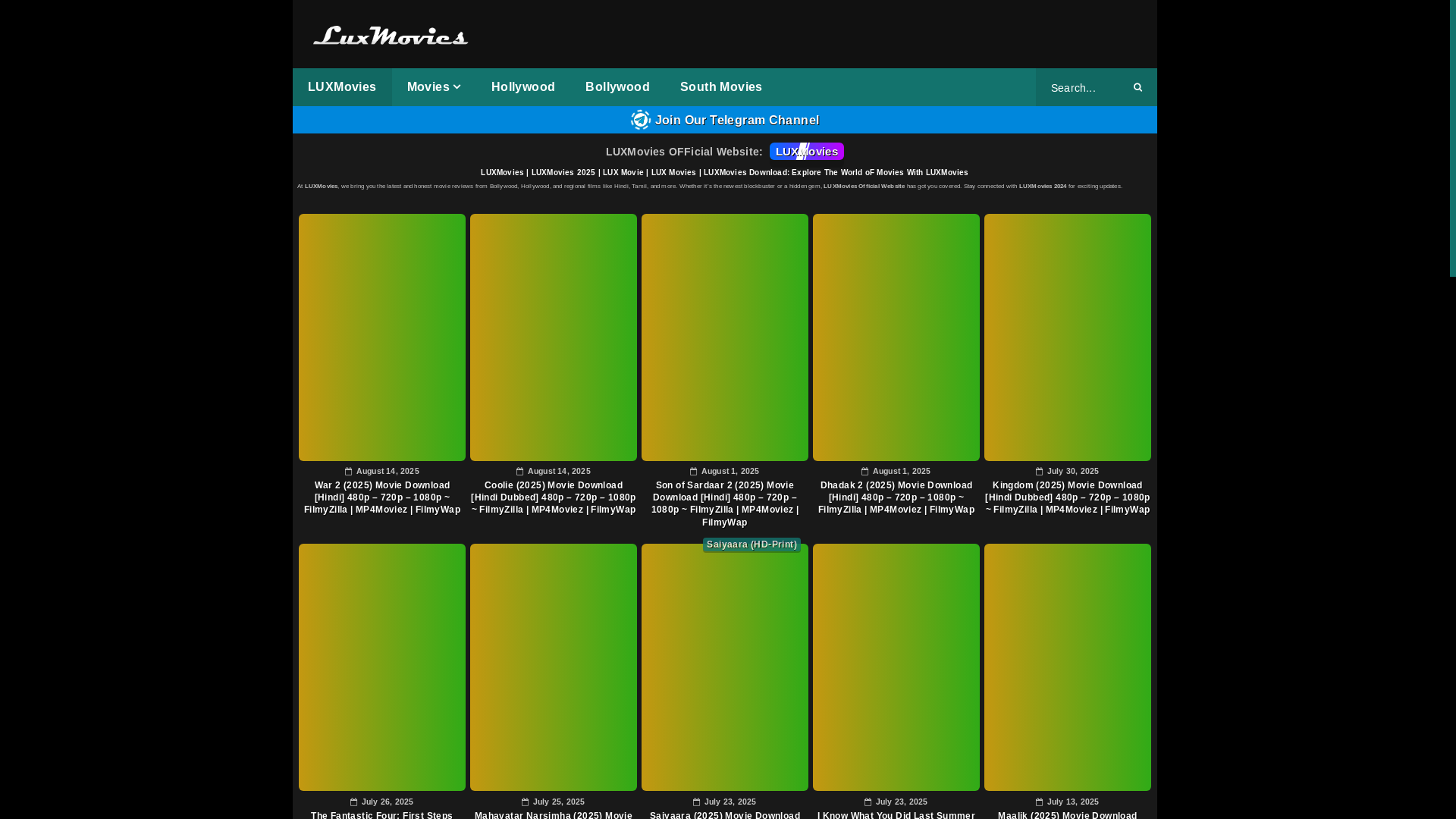 website screenshot of https://luxmovies.ltd/