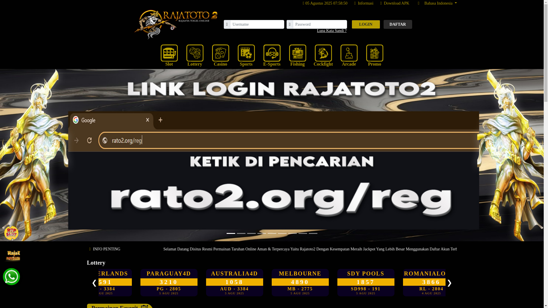 website screenshot of https://rajatoto2group.com/