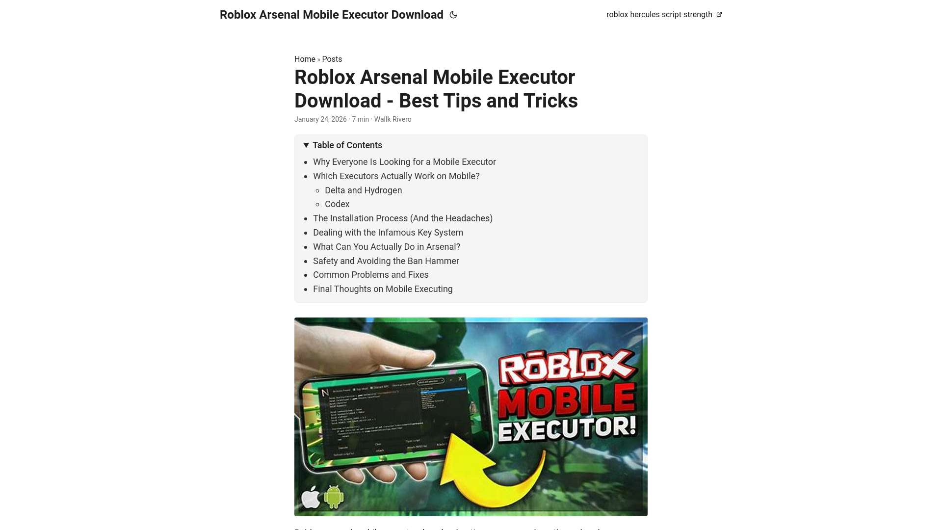 website screenshot of https://robloxarsenalmobileexecutordownload.pages.dev/