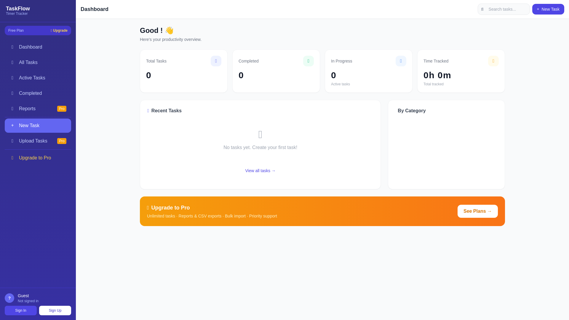 website screenshot of https://taskflow-pro-855.pages.dev/