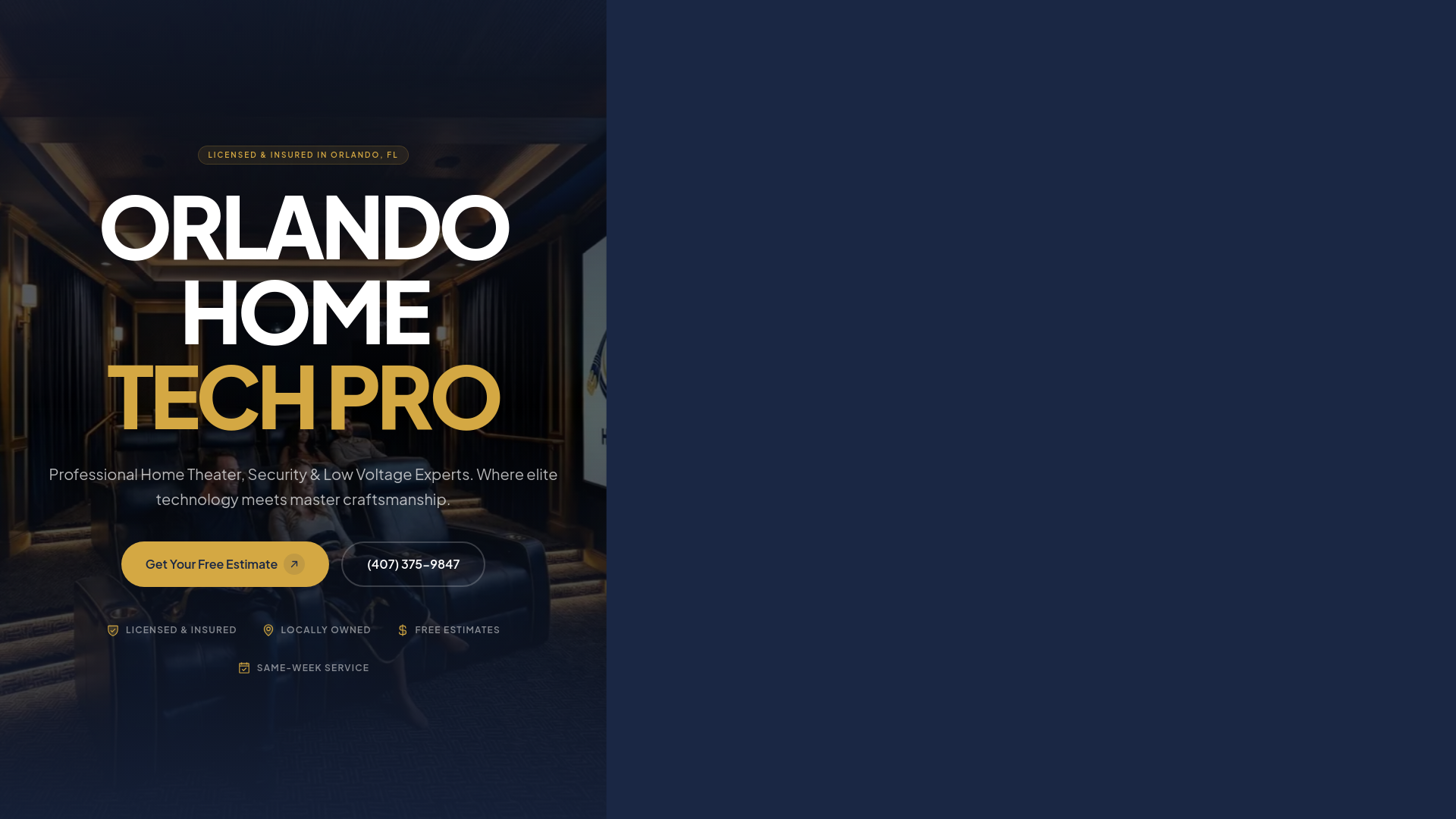 website screenshot of https://orlandohometechpro.com/