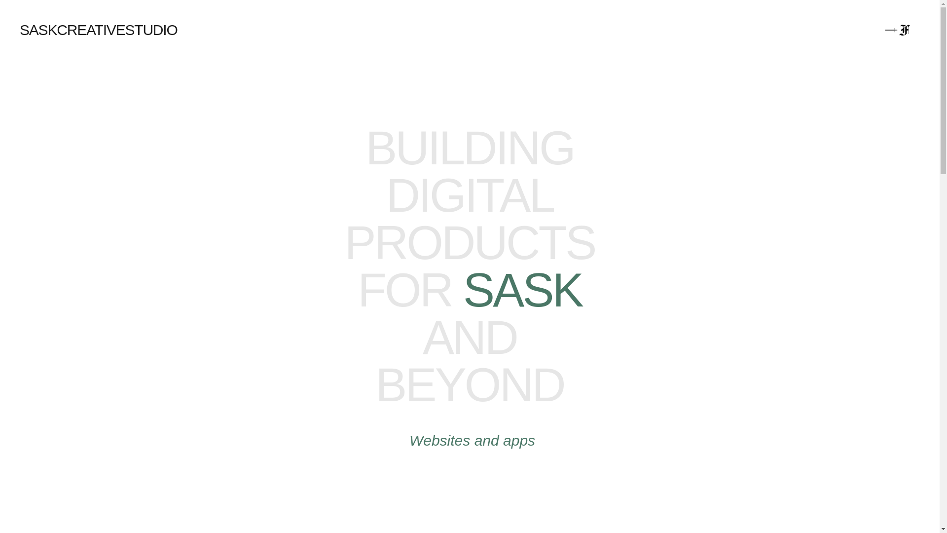 website screenshot of https://saskcreative.studio/