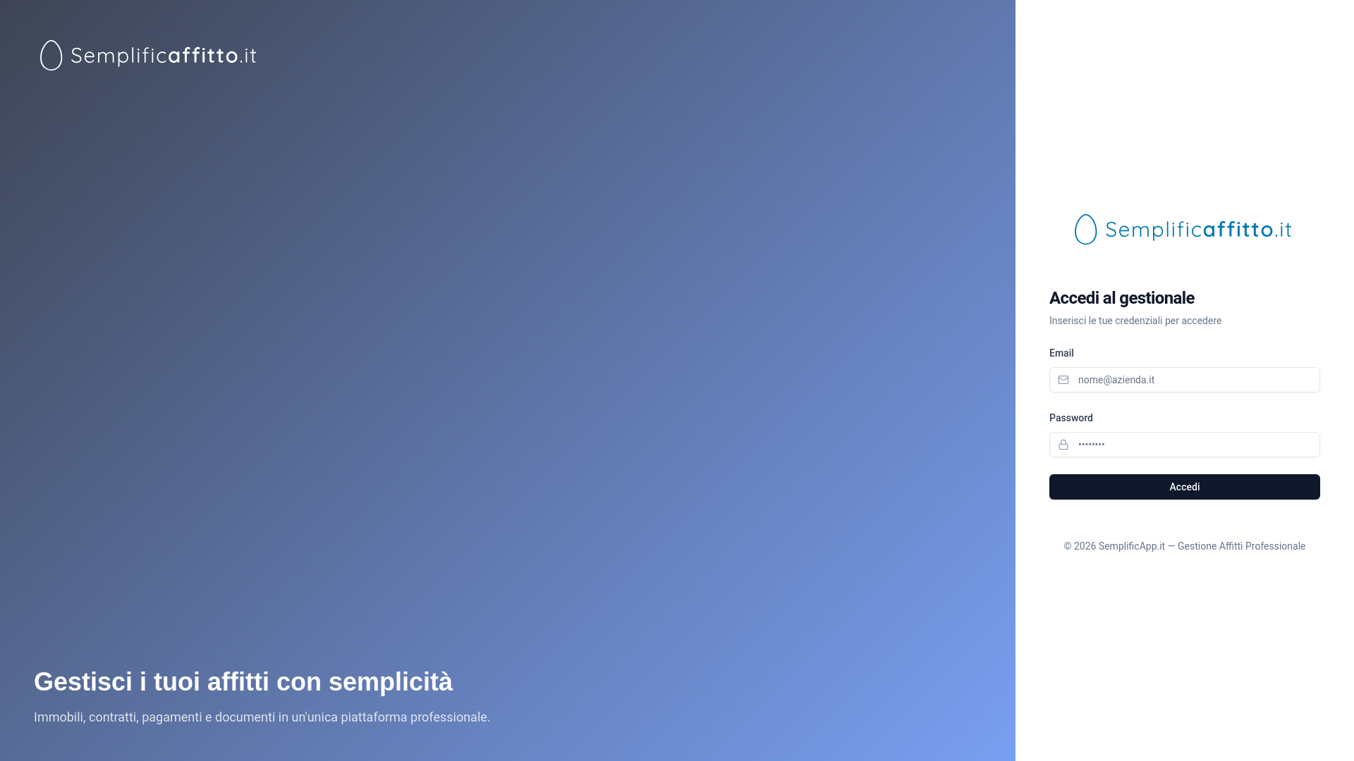 website screenshot of https://semplificapp.it/