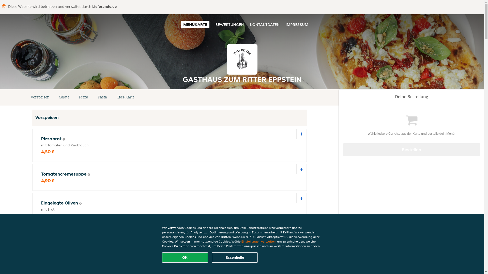 website screenshot of https://gasthauszumritter-eppstein.de/