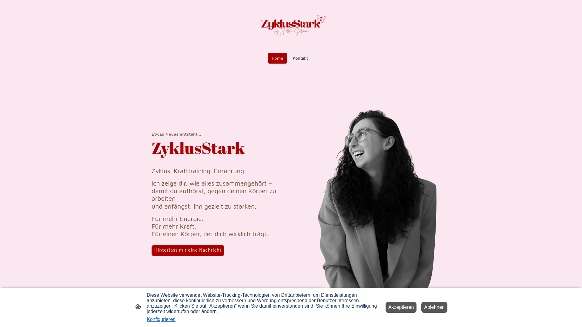website screenshot of https://zyklusstark.de