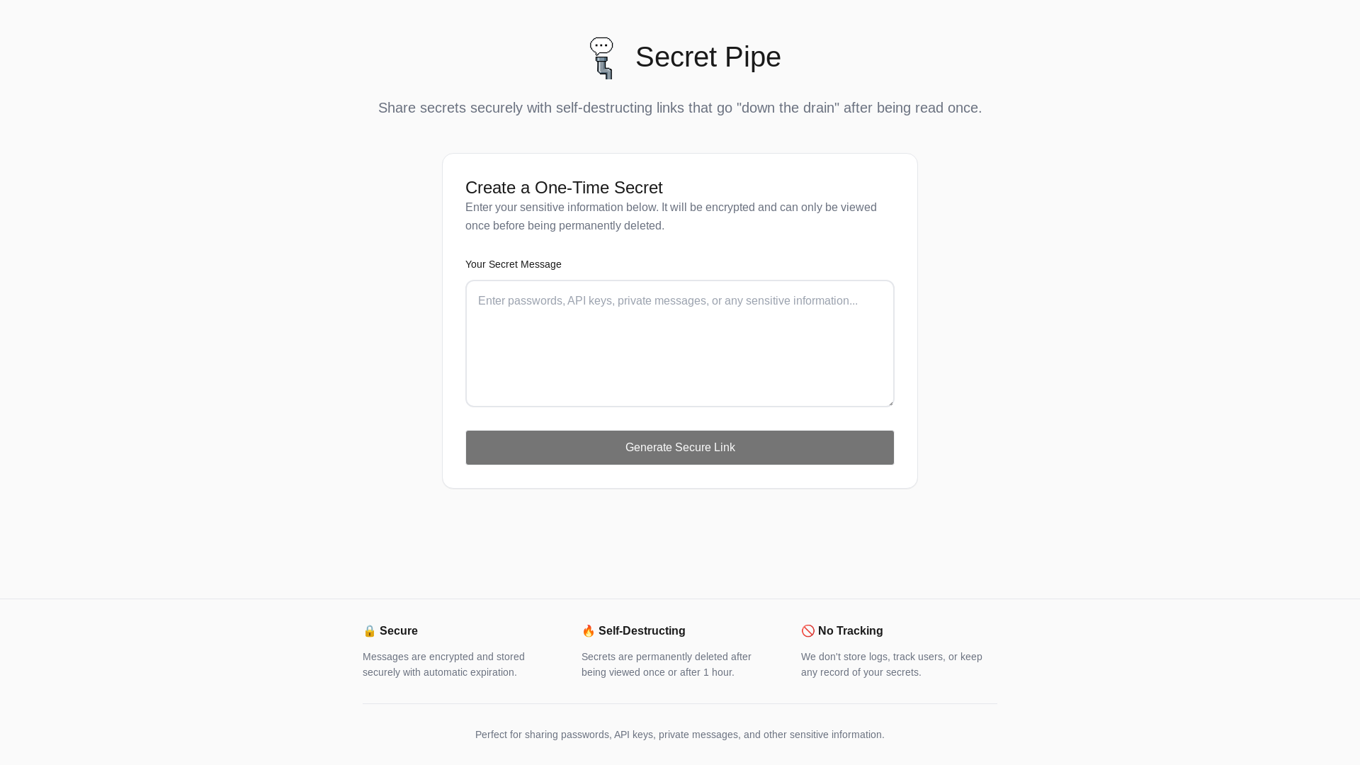website screenshot of https://secret-pipe.pages.dev/