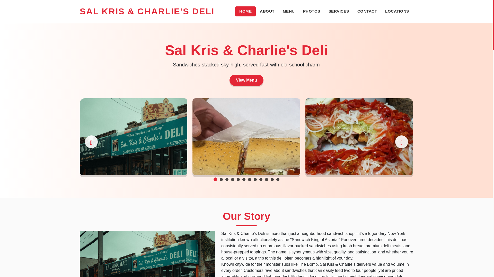 website screenshot of https://sal-kris-and-charlies-deli-site.pages.dev/