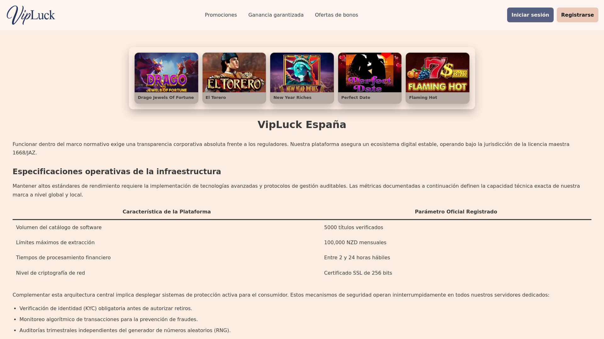 website screenshot of https://vipluck.com.es/