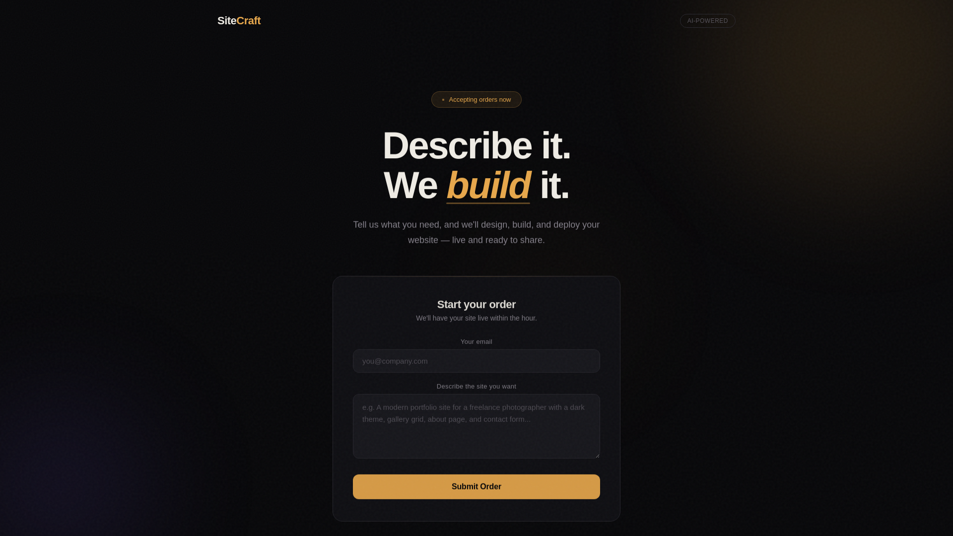 website screenshot of https://site-builder-landing.pages.dev/