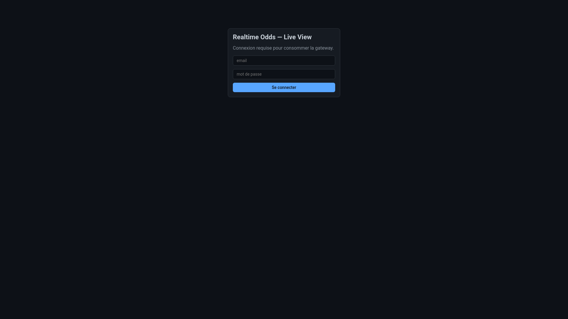 website screenshot of https://realtimeodds.xyz/