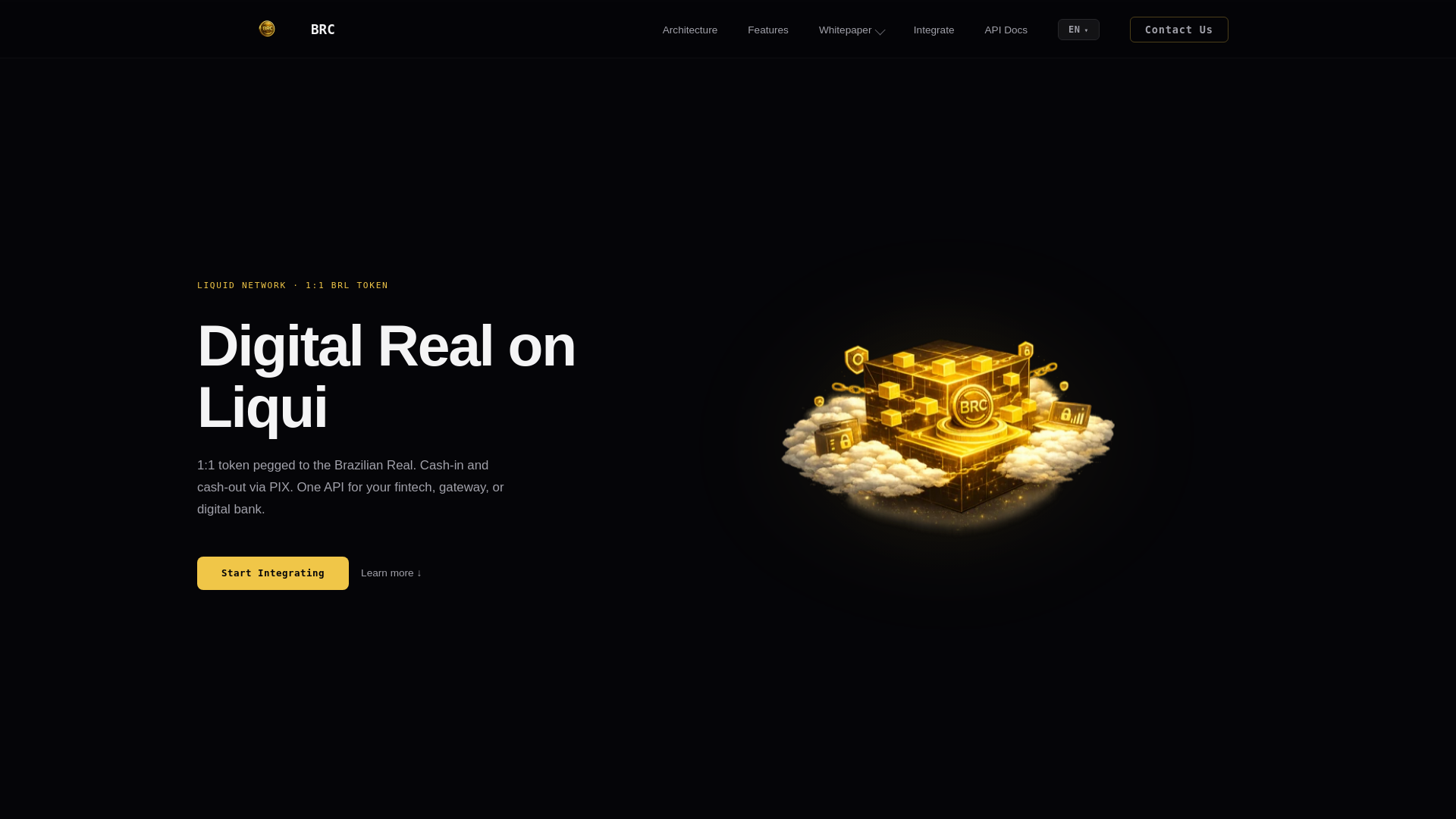 website screenshot of https://brctoken.ai/