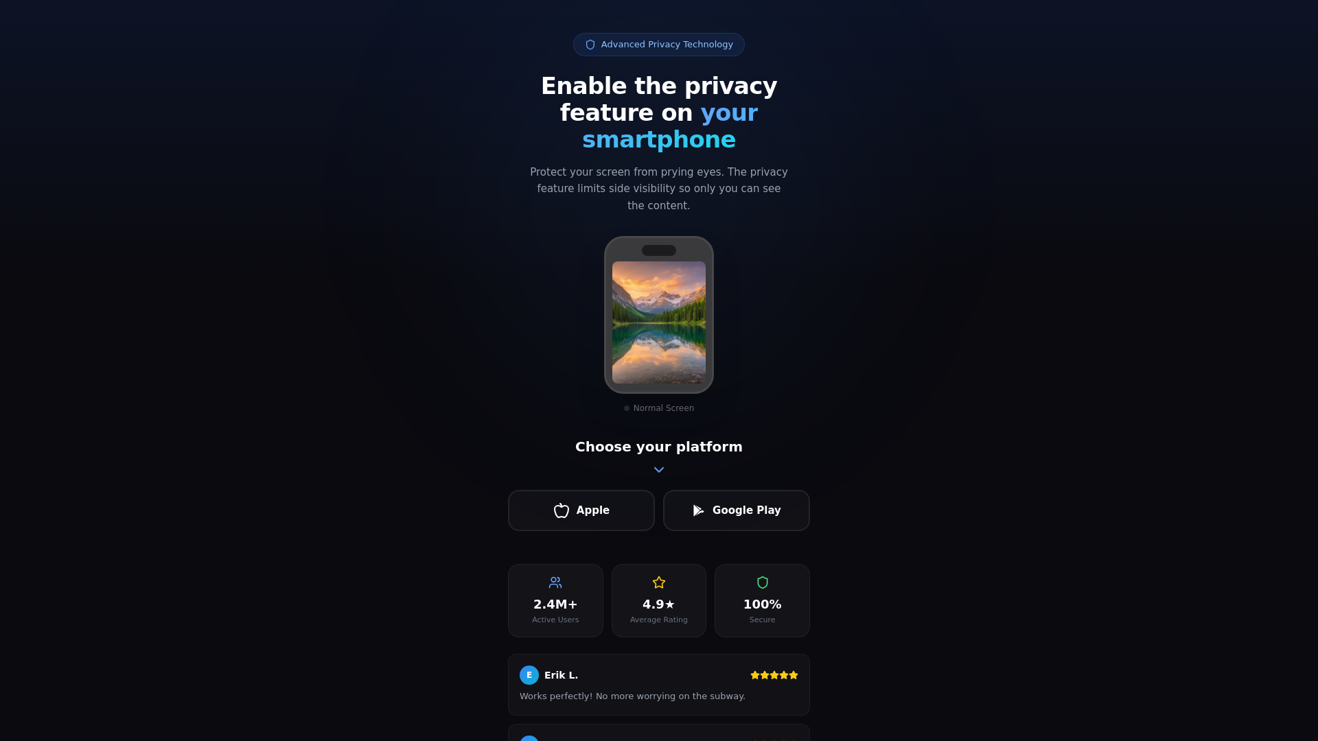 website screenshot of https://privdisplay.com/
