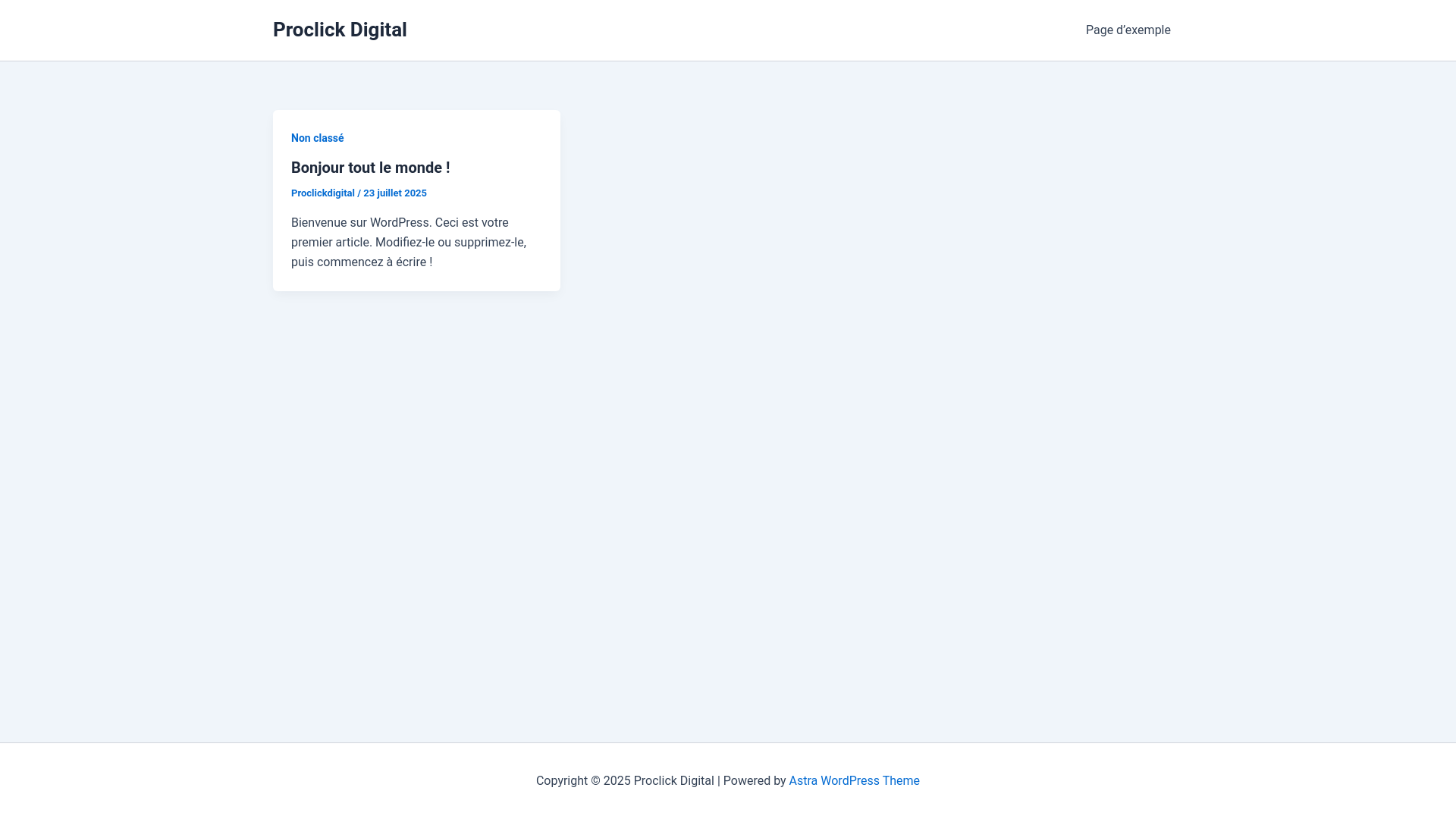website screenshot of https://proclickdigital.fr/