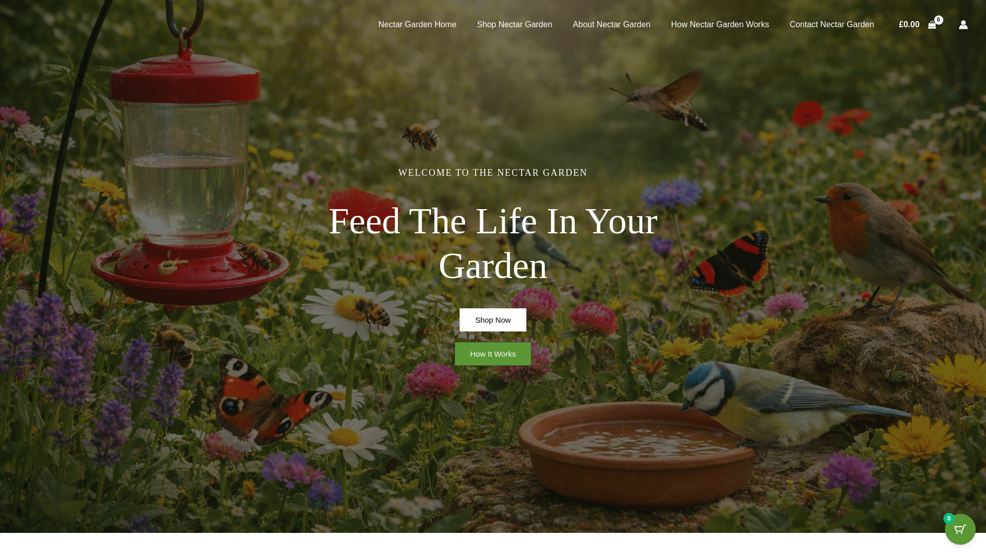 website screenshot of https://nectargarden.co.uk/