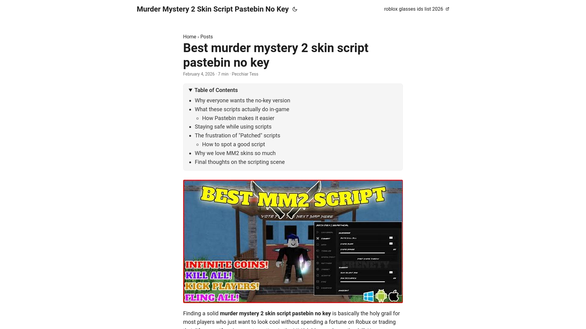 website screenshot of https://murder-mystery-2-skin-script-pastebin-no-key.pages.dev/