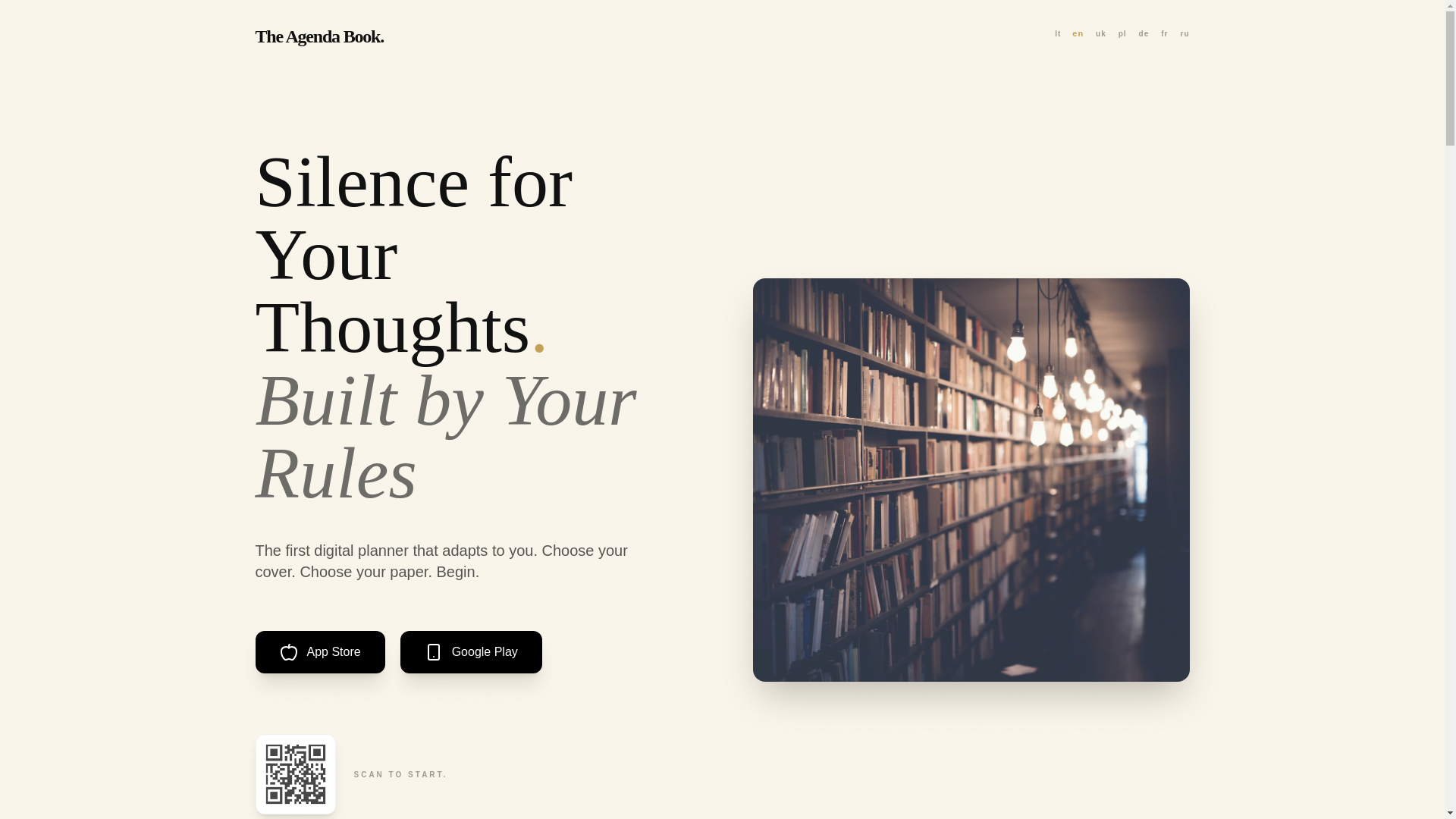 website screenshot of https://theagendabook.com/