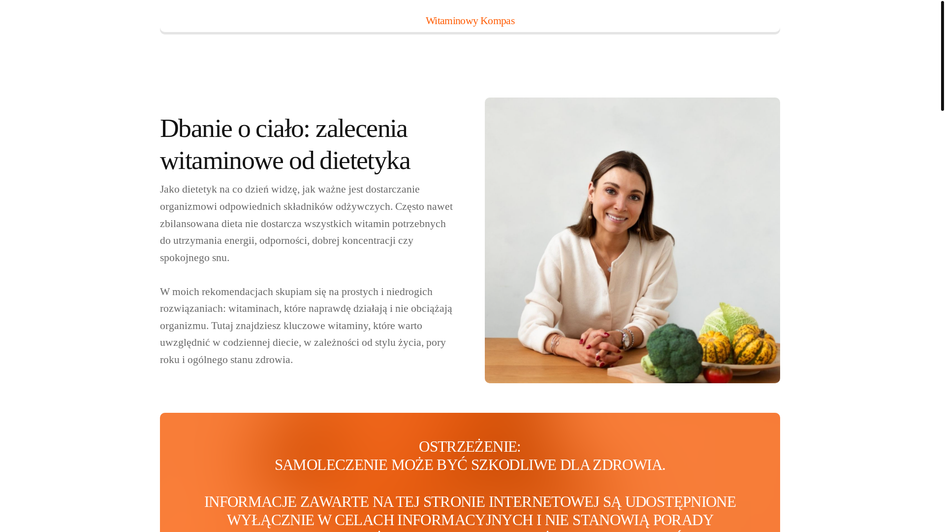 website screenshot of https://witaminowykompaszone.info/