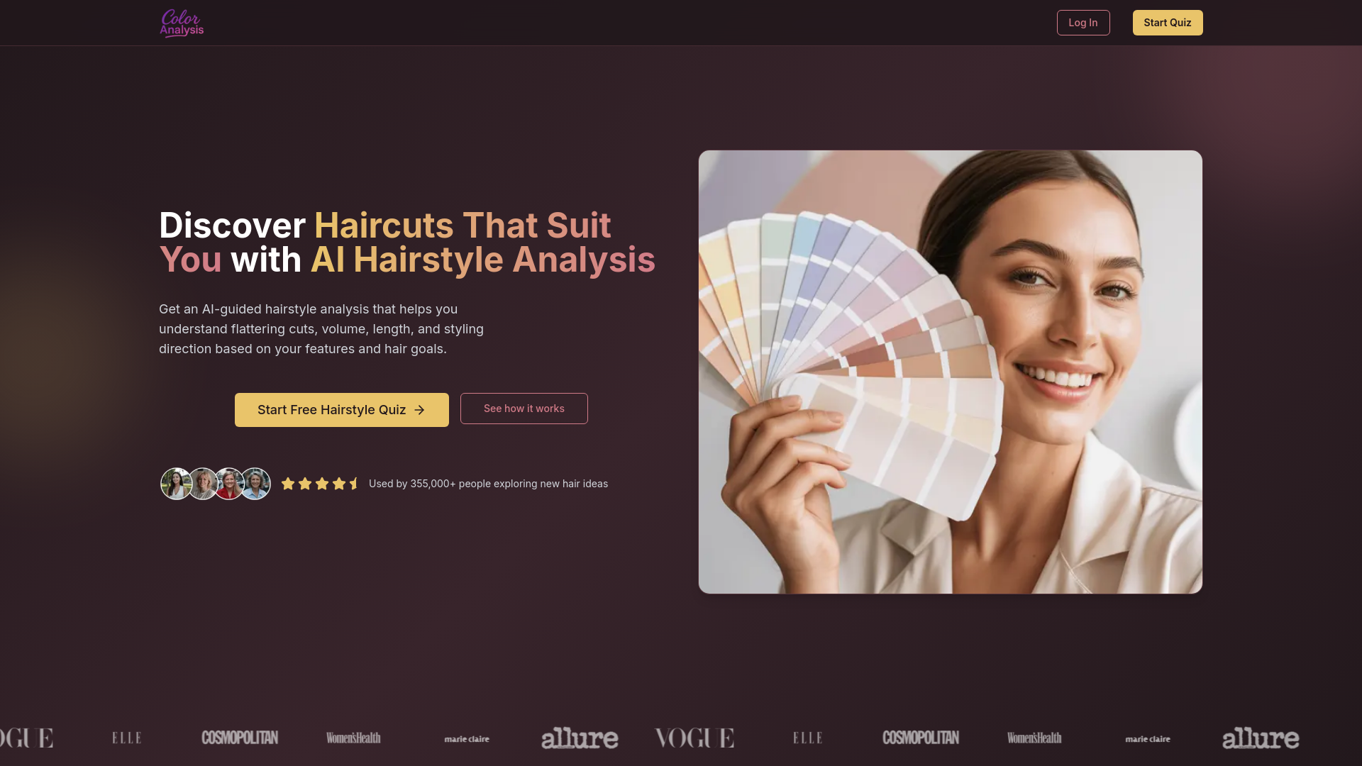 website screenshot of https://hair-style-ai.org