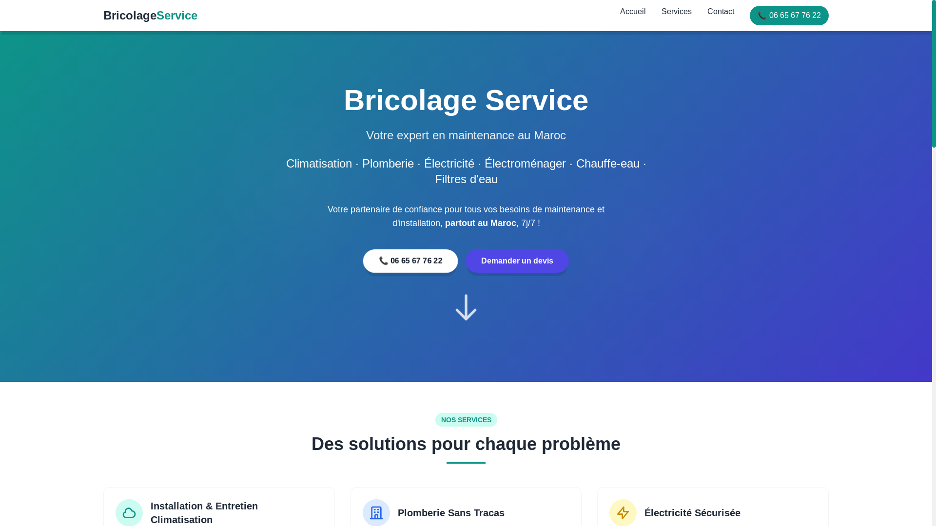 website screenshot of https://bricol-service.ma/