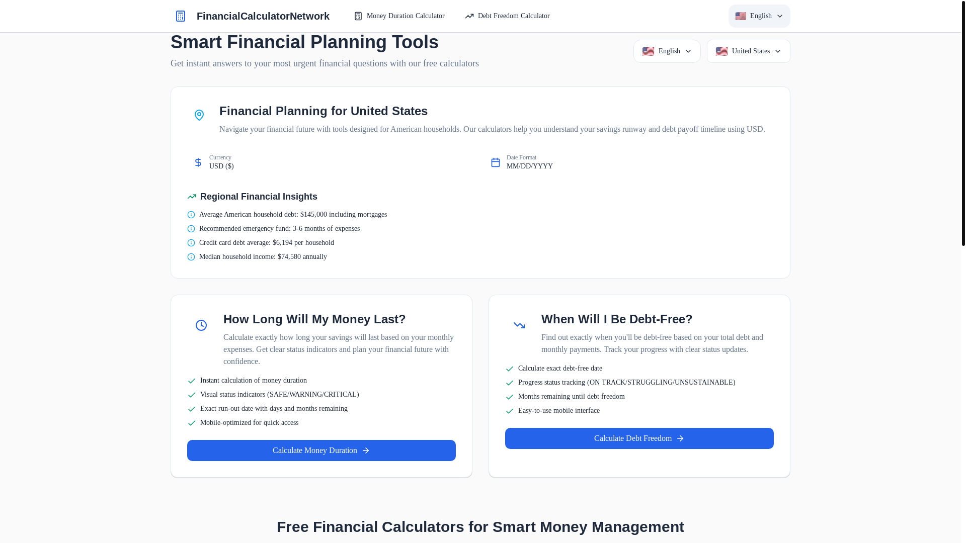 website screenshot of https://whendoesmymonerunout.com/