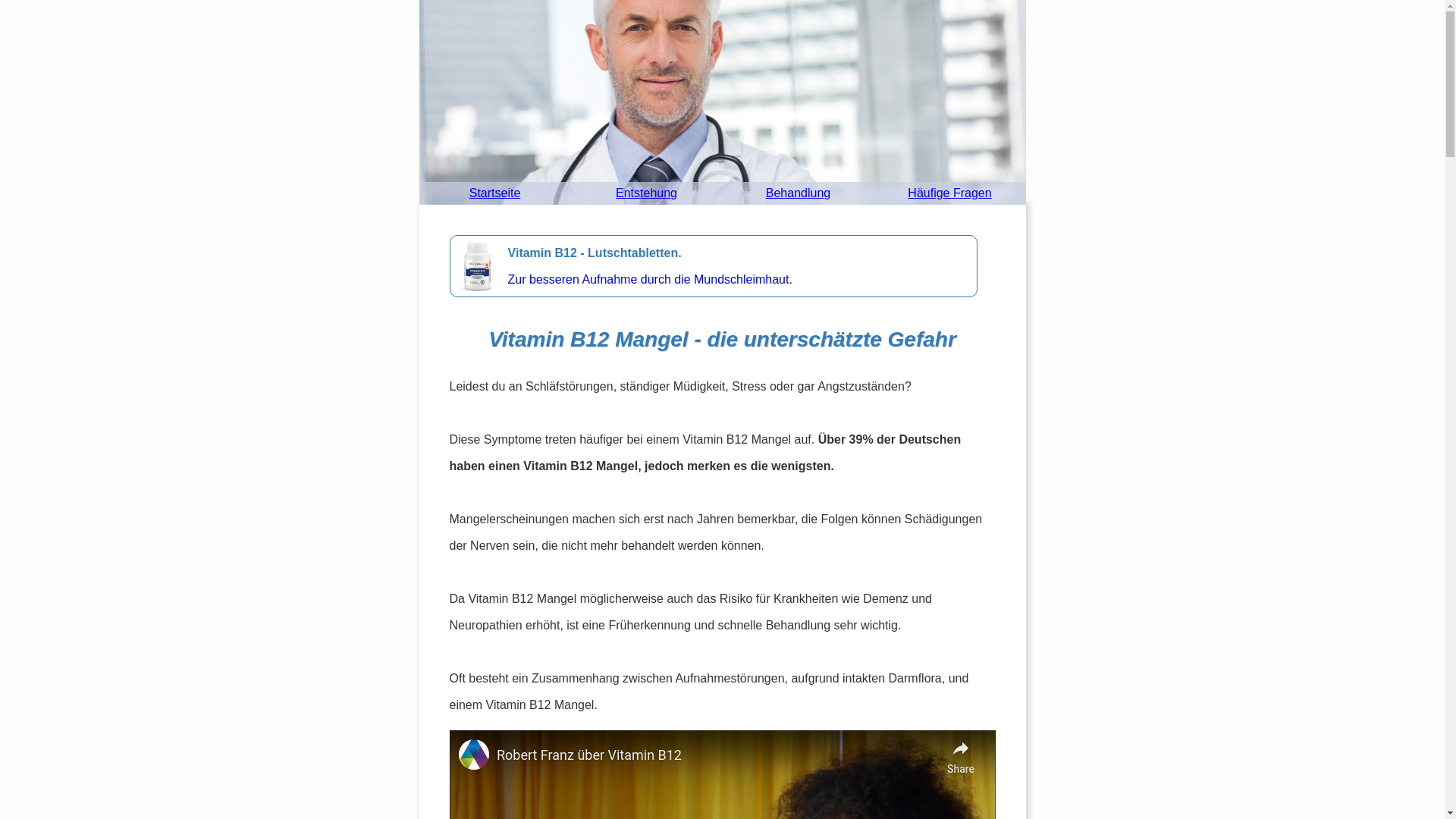 website screenshot of https://vitaminb12mangel.pages.dev/
