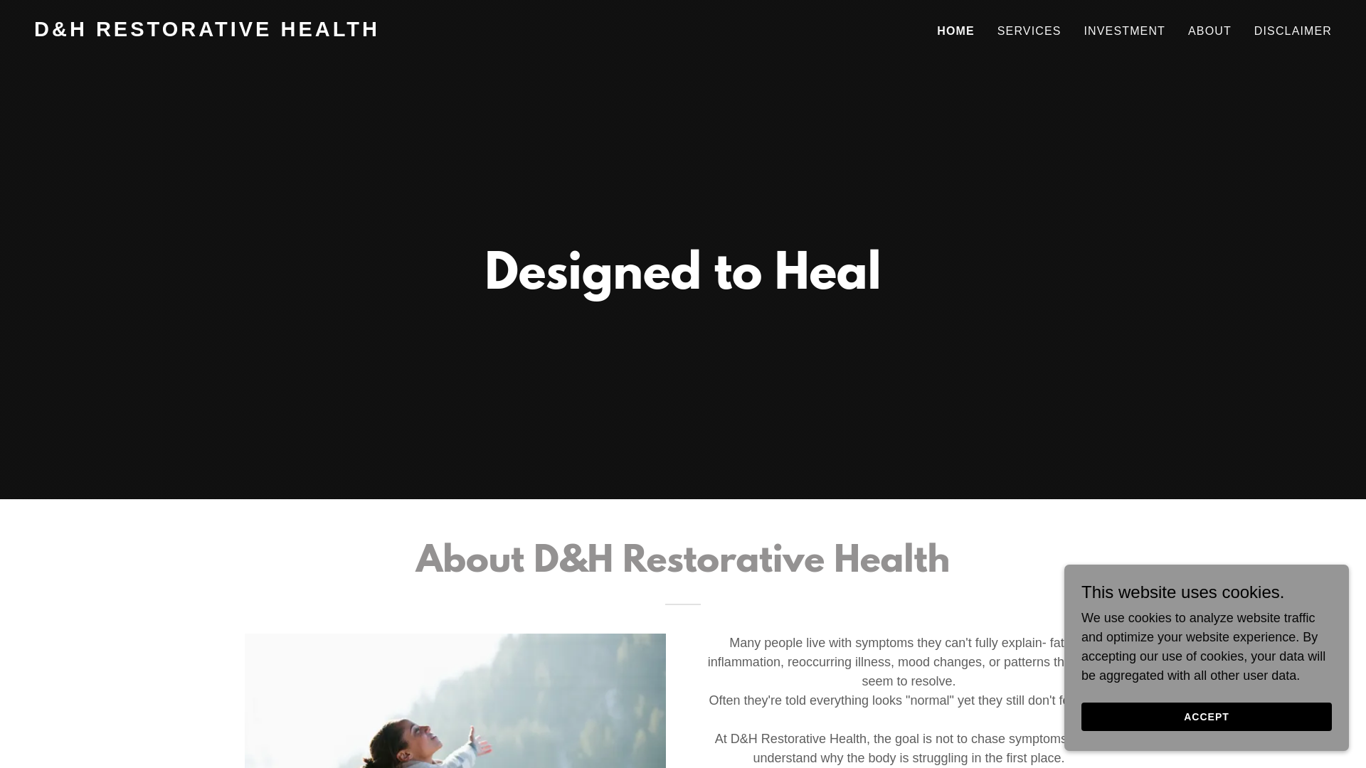 website screenshot of https://dhrestorativehealth.com/