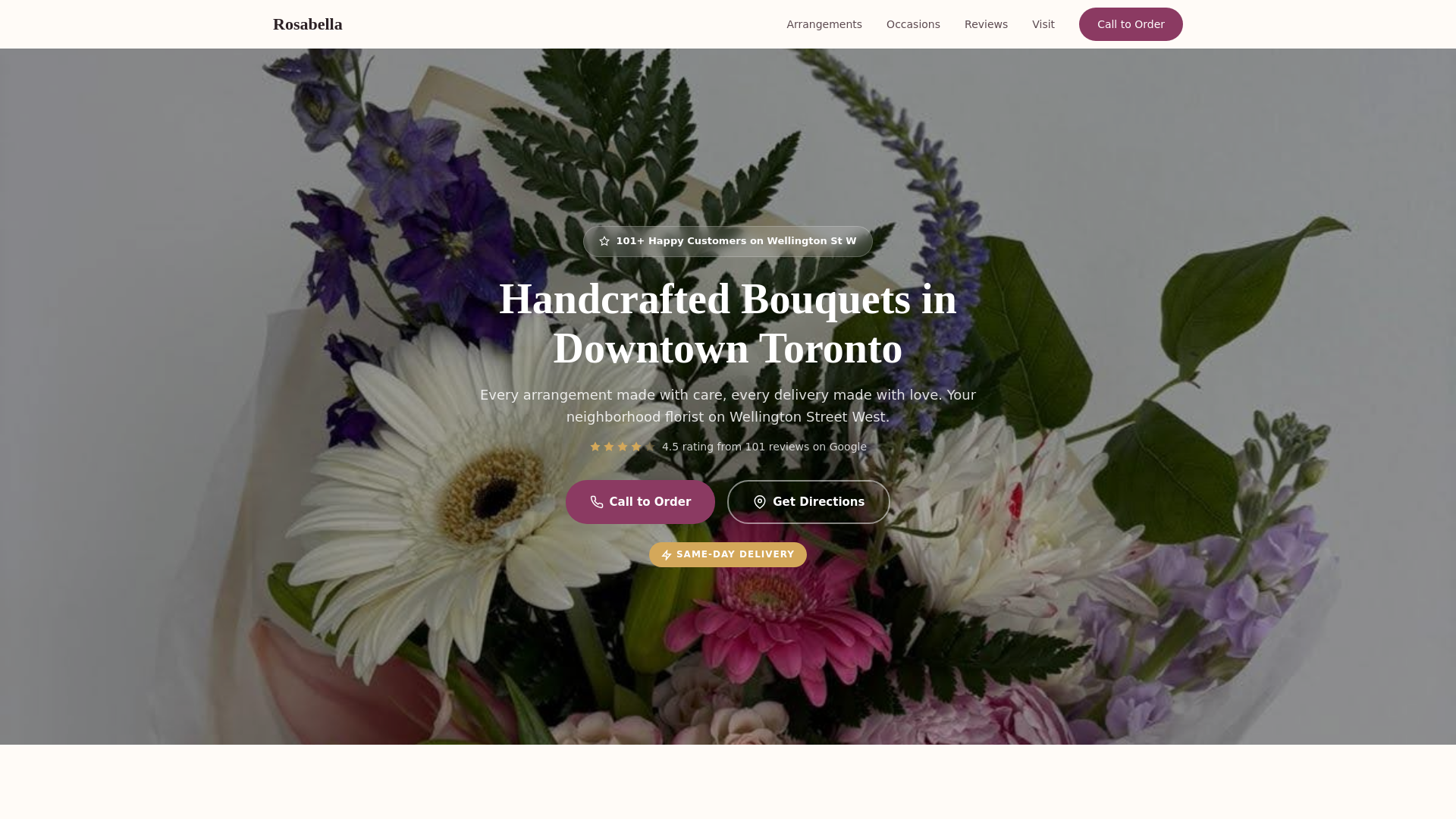 website screenshot of https://rosabella-flowers.pages.dev/