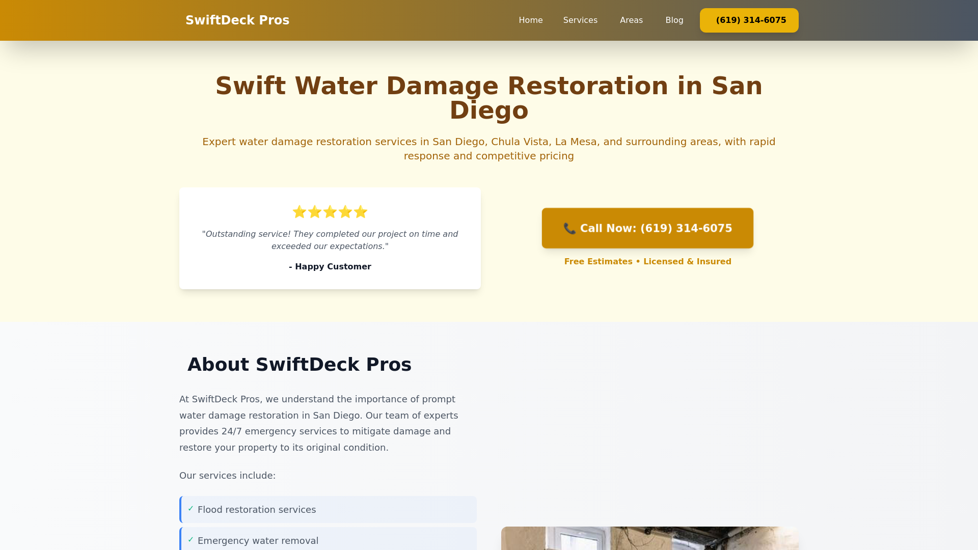website screenshot of https://swiftdeckpros.pages.dev/