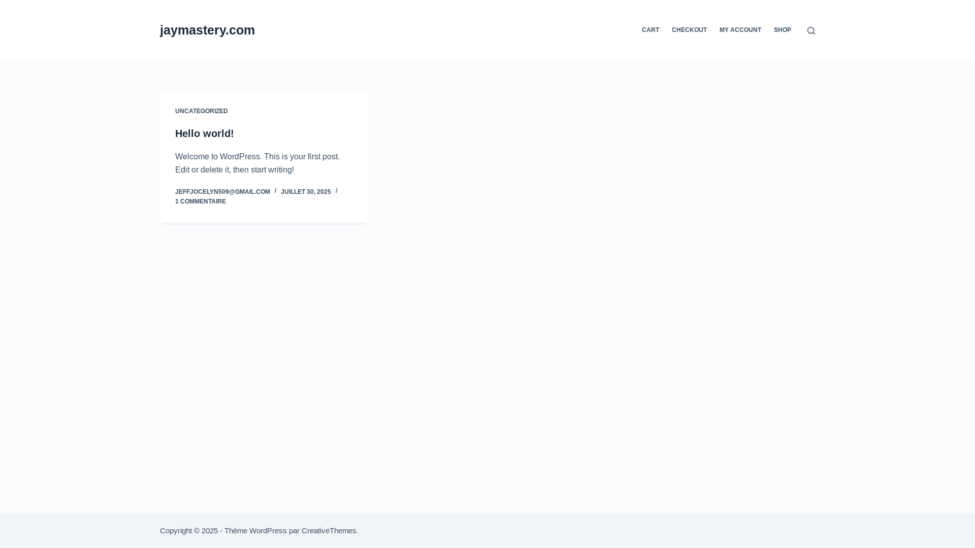 website screenshot of https://jaymastery.com/
