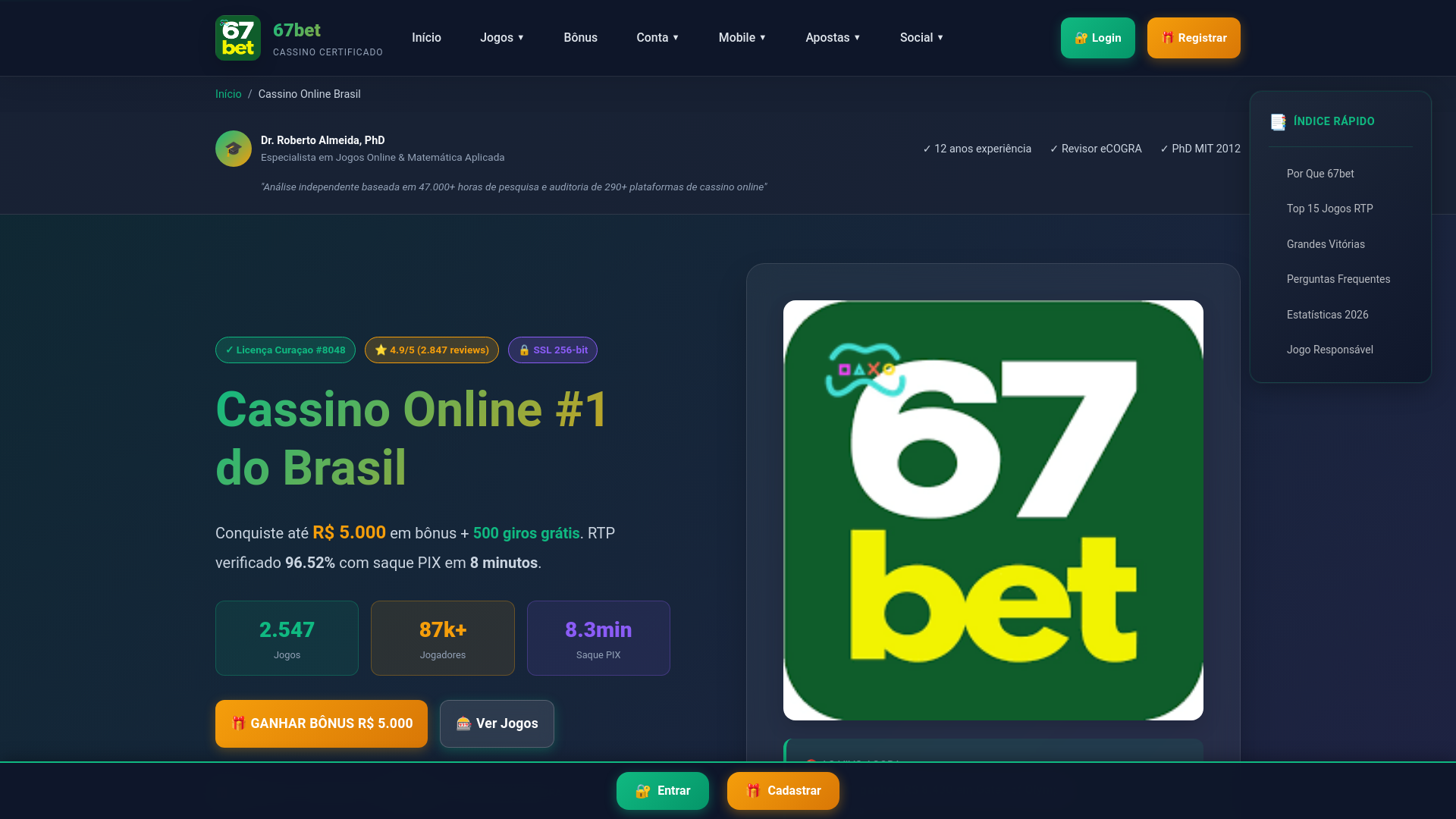 website screenshot of https://67betsf.com/