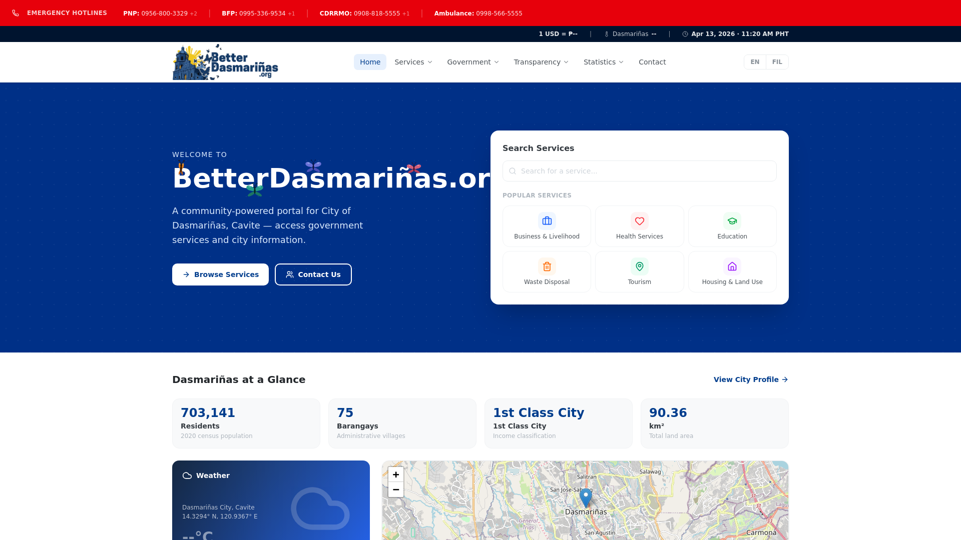 website screenshot of https://betterdasmarinas.org/
