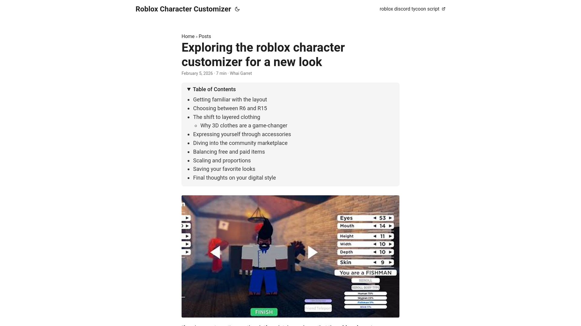 website screenshot of https://roblox-character-customizer.pages.dev/