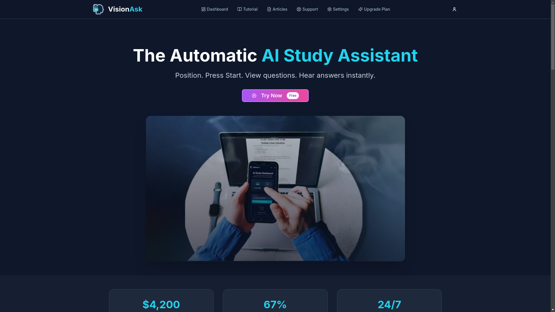 website screenshot of https://examwhisper.com/