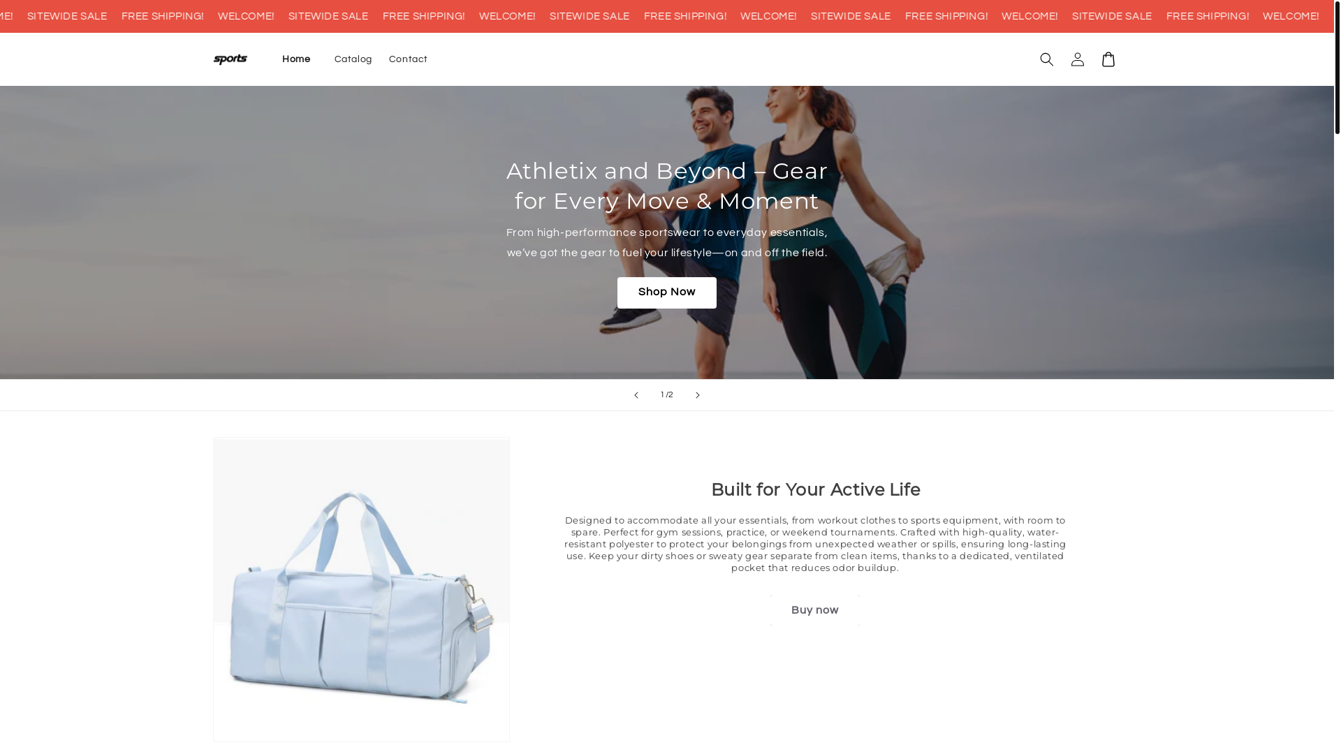 website screenshot of https://shopathletixbeyond.store/
