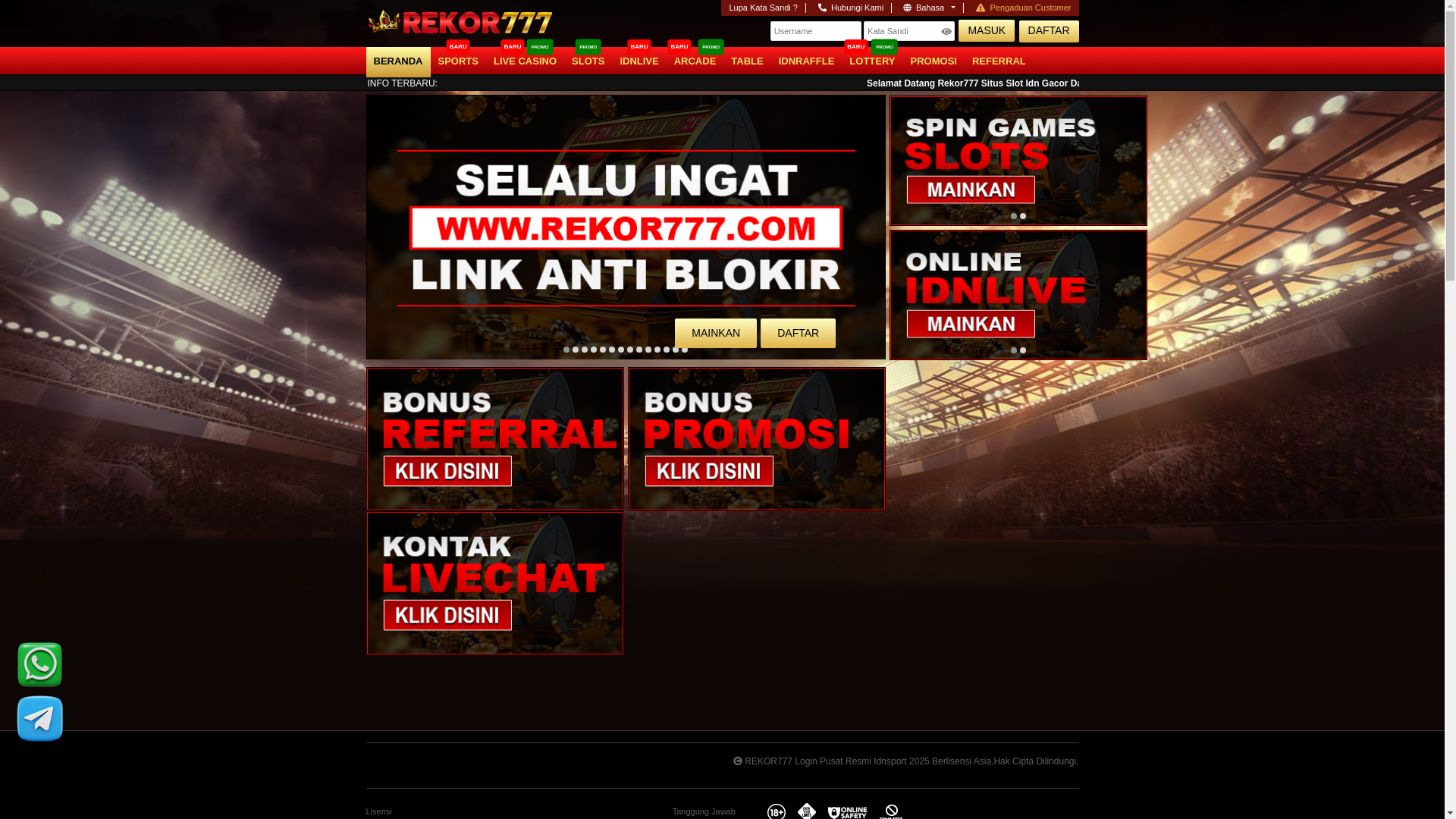 website screenshot of https://jadibosdirekor777.club/