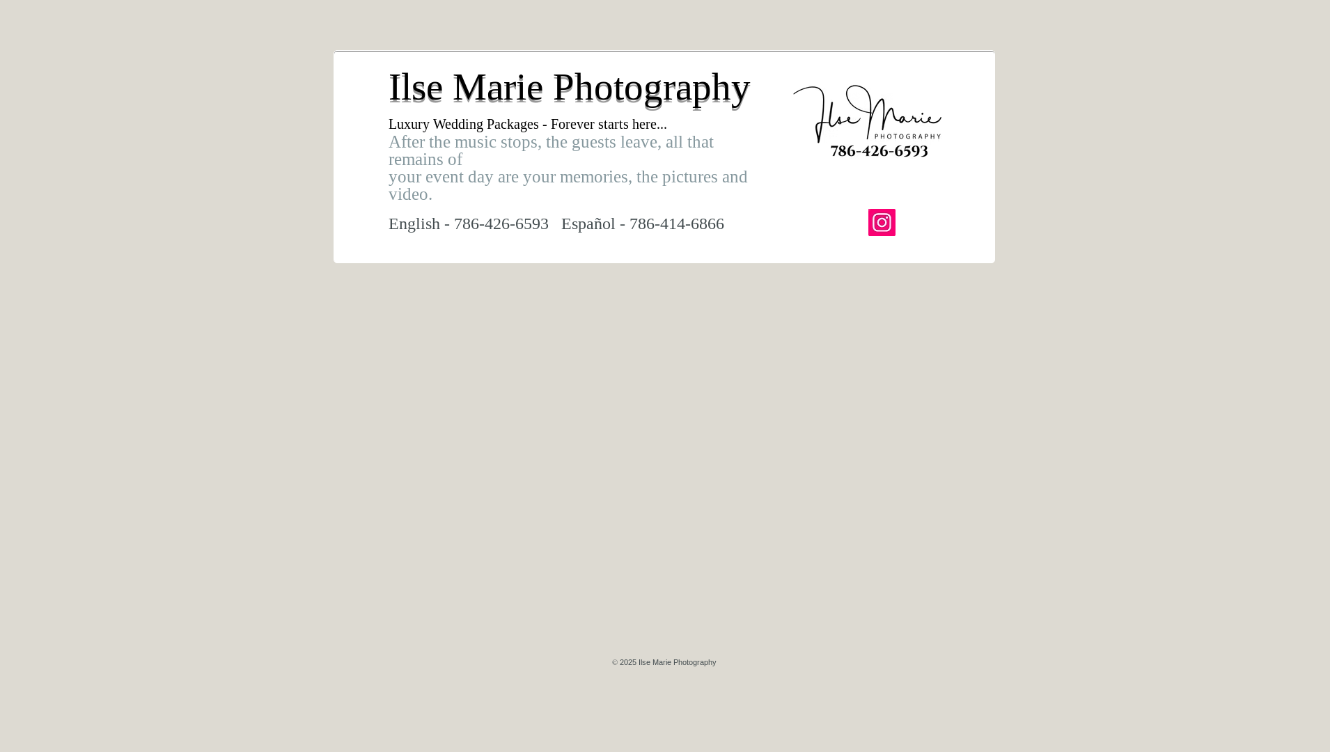 website screenshot of https://ilsemarieweddings.com/