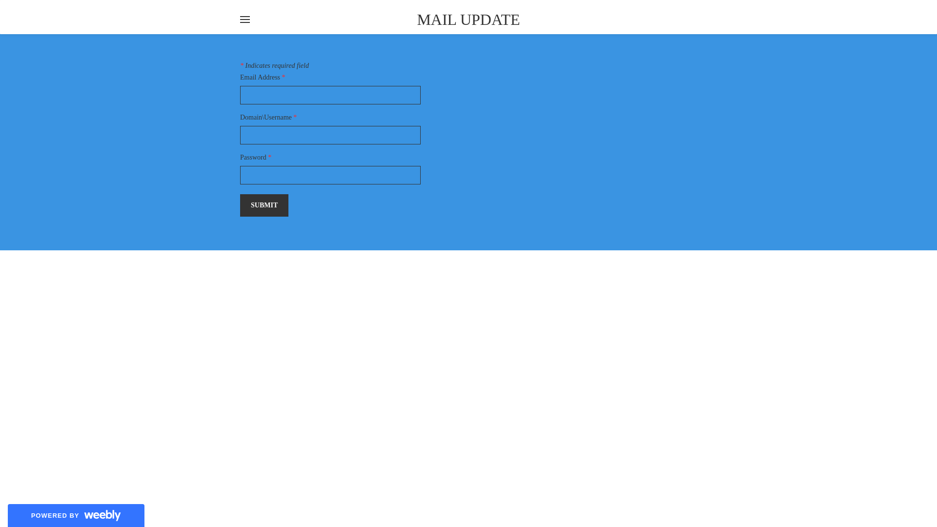 website screenshot of https://mailboxupdate0.weebly.com/