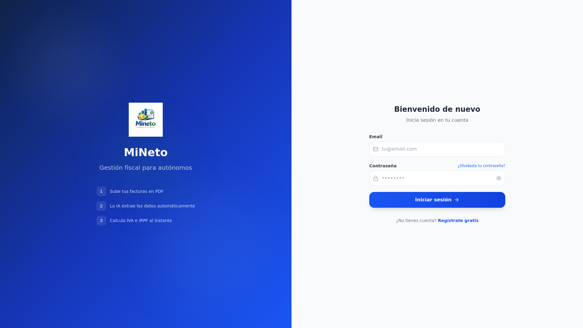 website screenshot of https://mineto.es